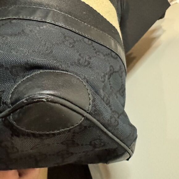 Gucci GG Canvas Sherry Line Boston Black Bag - Picture 3 of 9